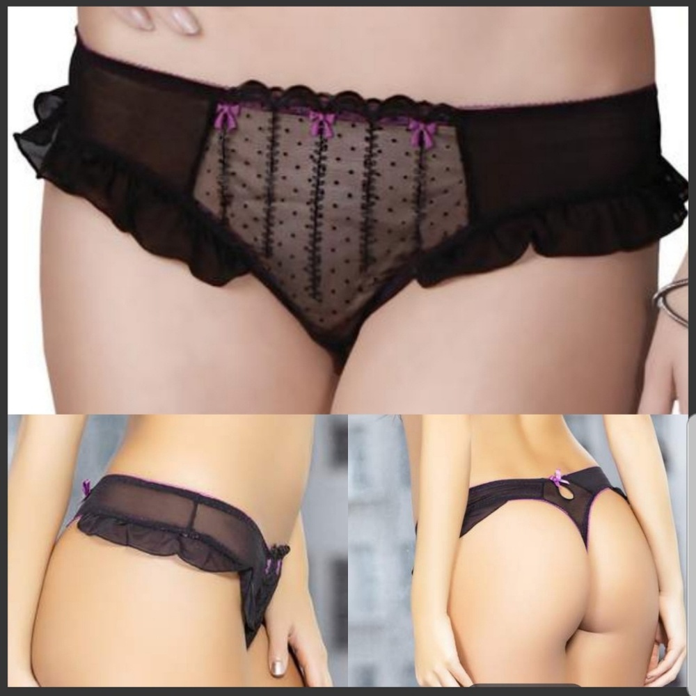 🍎 Affinitas Georgina Thong Embroidered Peephole